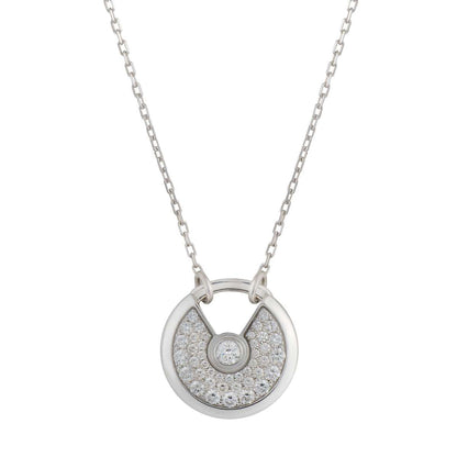 [Royal Jewelry]AMULETTE SILVER FULL DIAMOND NECKLACE