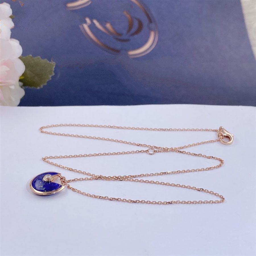 [Royal Jewelry]AMULETTE ROSE GOLD AGATE NECKLACE