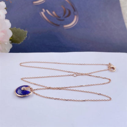 [Royal Jewelry]AMULETTE ROSE GOLD AGATE NECKLACE
