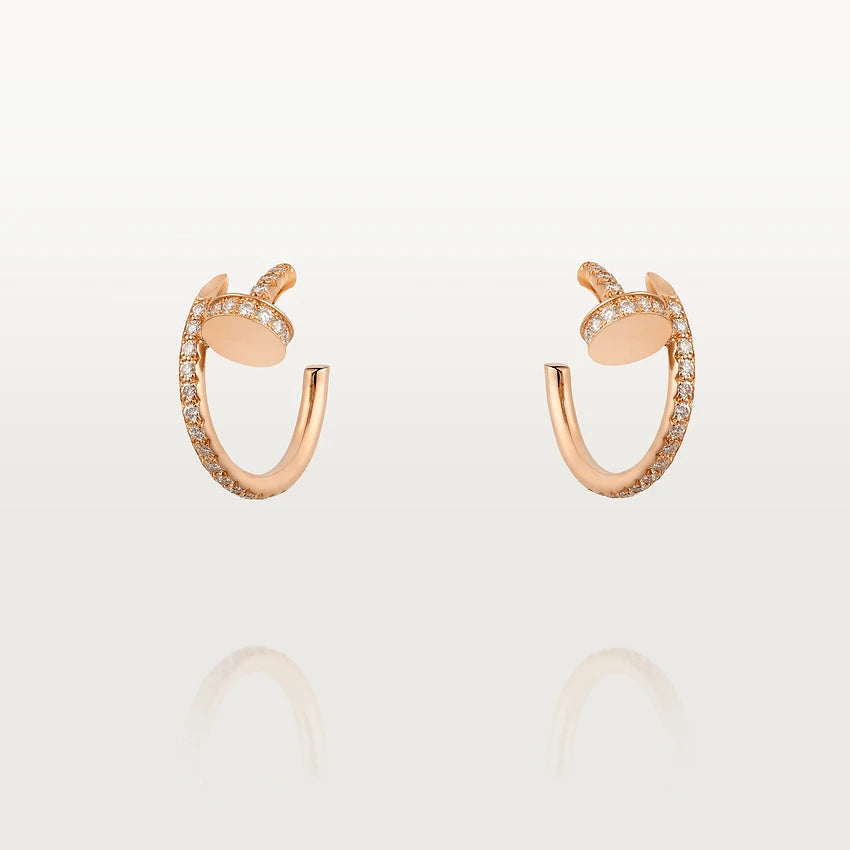 [Royal Jewelry]JUSTE EARRINGS 12.75MM PINK GOLD DIAMOND