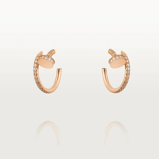 [Royal Jewelry]JUSTE EARRINGS 12.75MM PINK GOLD DIAMOND