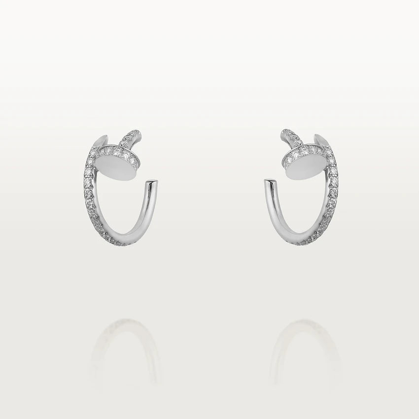 [Royal Jewelry]JUSTE EARRINGS 12.75MM SILVER DIAMOND