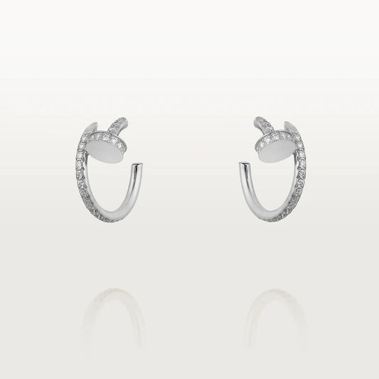 [Royal Jewelry]JUSTE EARRINGS 12.75MM SILVER DIAMOND