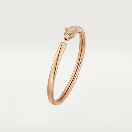 [Royal Jewelry]PANTHERE ROSE GOLD DIAMOND OPEN BRACELET
