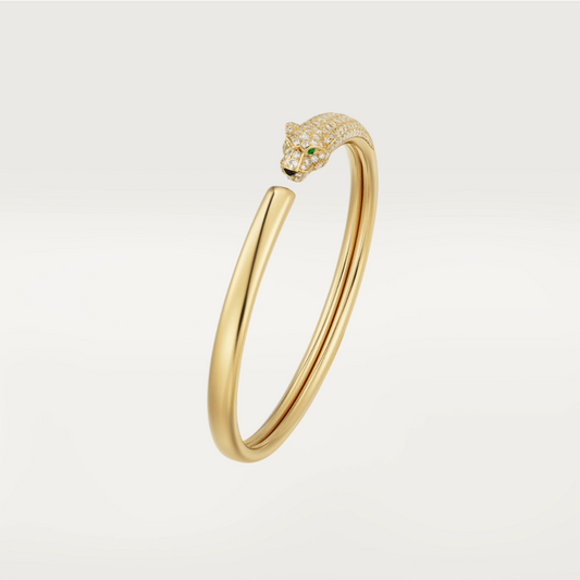 [Royal Jewelry]PANTHERE GOLD DIAMOND OPEN BRACELET