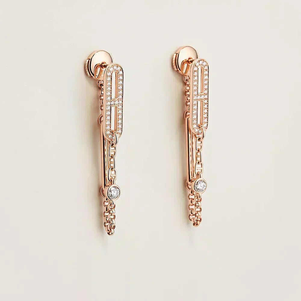 [Royal Jewelry]CHAINE CHAOS DIAMOND DROP EARRINGS