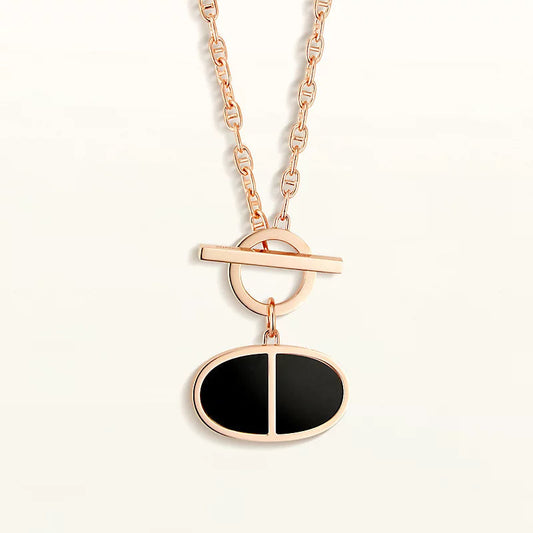 [Royal Jewelry]CHAINE VERSO BLACK CERAMIC NECKLACE