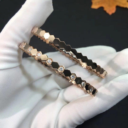 [Royal Jewelry]BEE LOVE PINK GOLD DIAMOND BRACELET