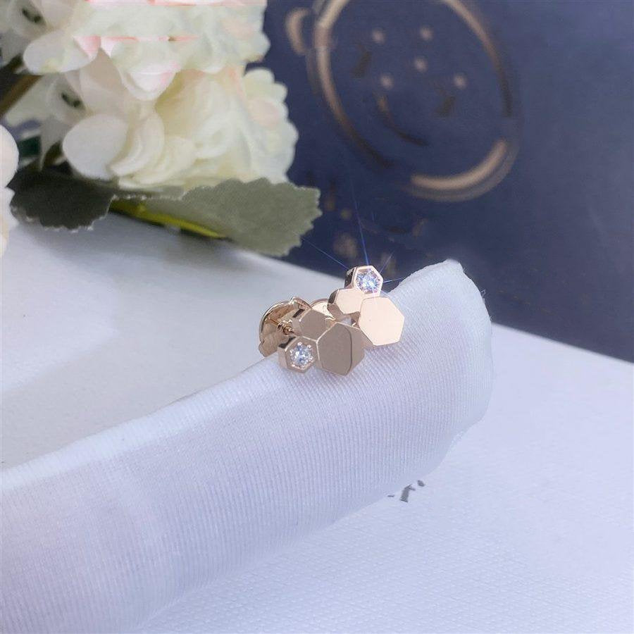 [Royal Jewelry]BEE LOVE PINK GOLD DIAMOND EARRINGS