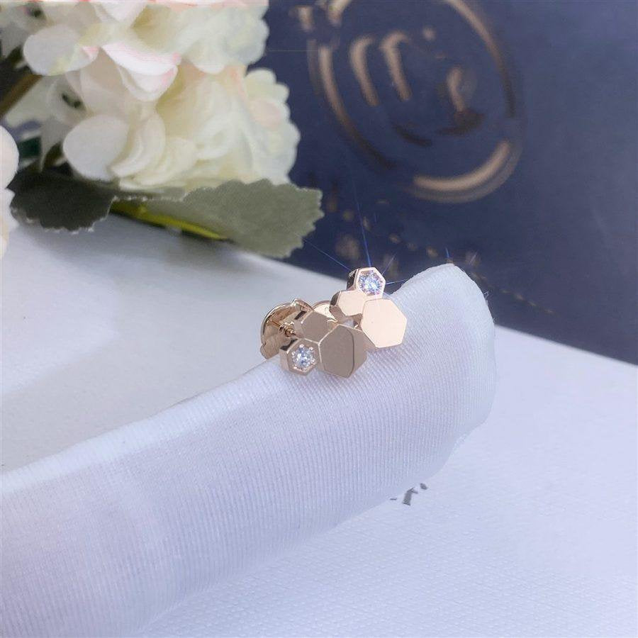 [Royal Jewelry]BEE LOVE PINK GOLD DIAMOND EARRINGS