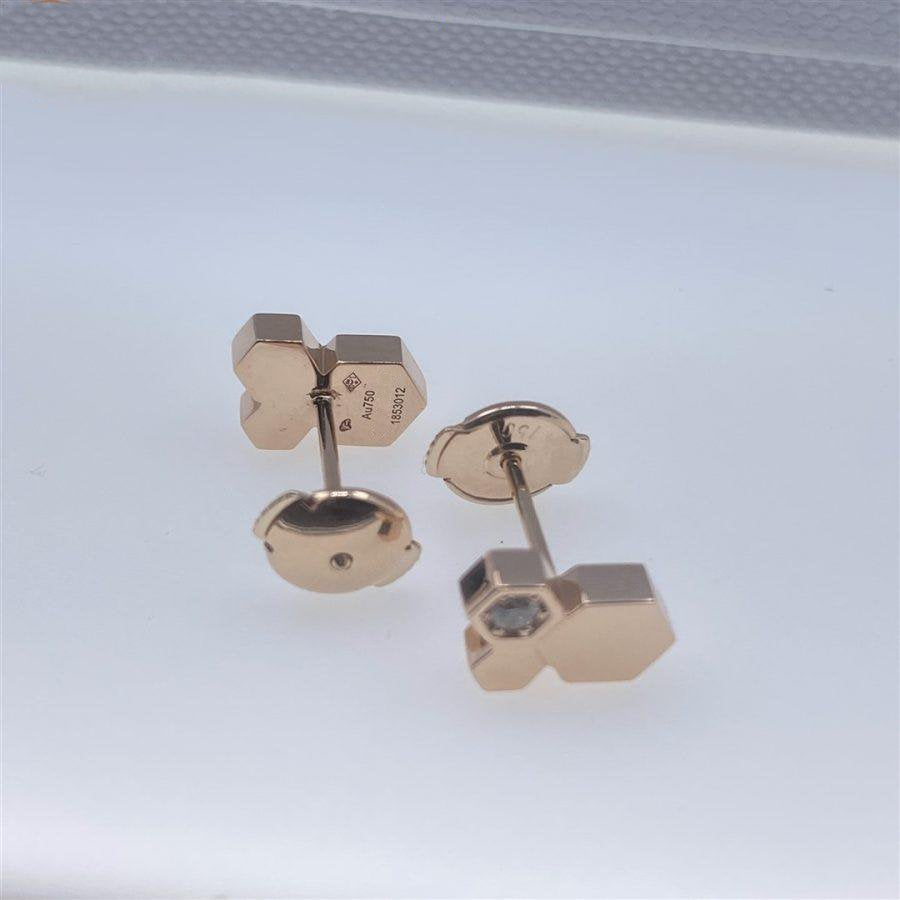 [Royal Jewelry]BEE LOVE PINK GOLD DIAMOND EARRINGS