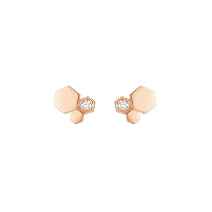 [Royal Jewelry]BEE LOVE PINK GOLD DIAMOND EARRINGS