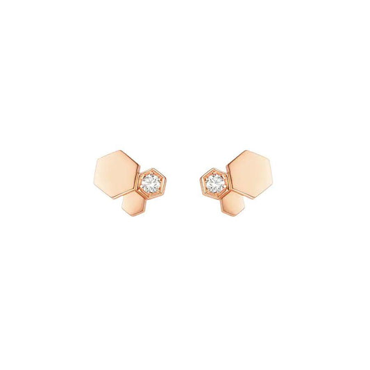 [Royal Jewelry]BEE LOVE PINK GOLD DIAMOND EARRINGS