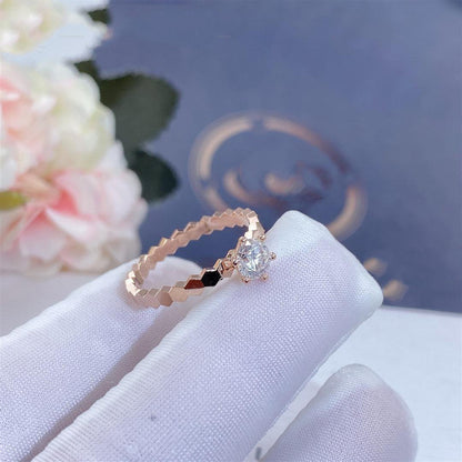 [Royal Jewelry]BEE LOVE RING PINK GOLD 1 DIAMOND