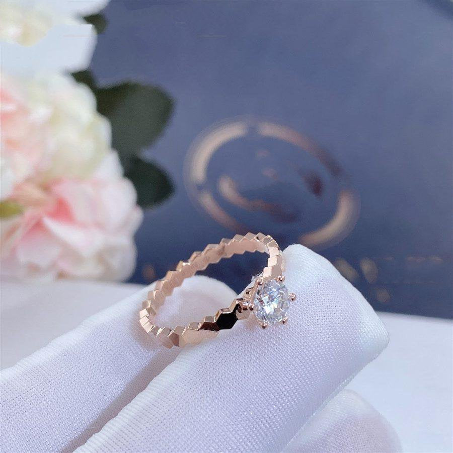 [Royal Jewelry]BEE LOVE RING PINK GOLD 1 DIAMOND