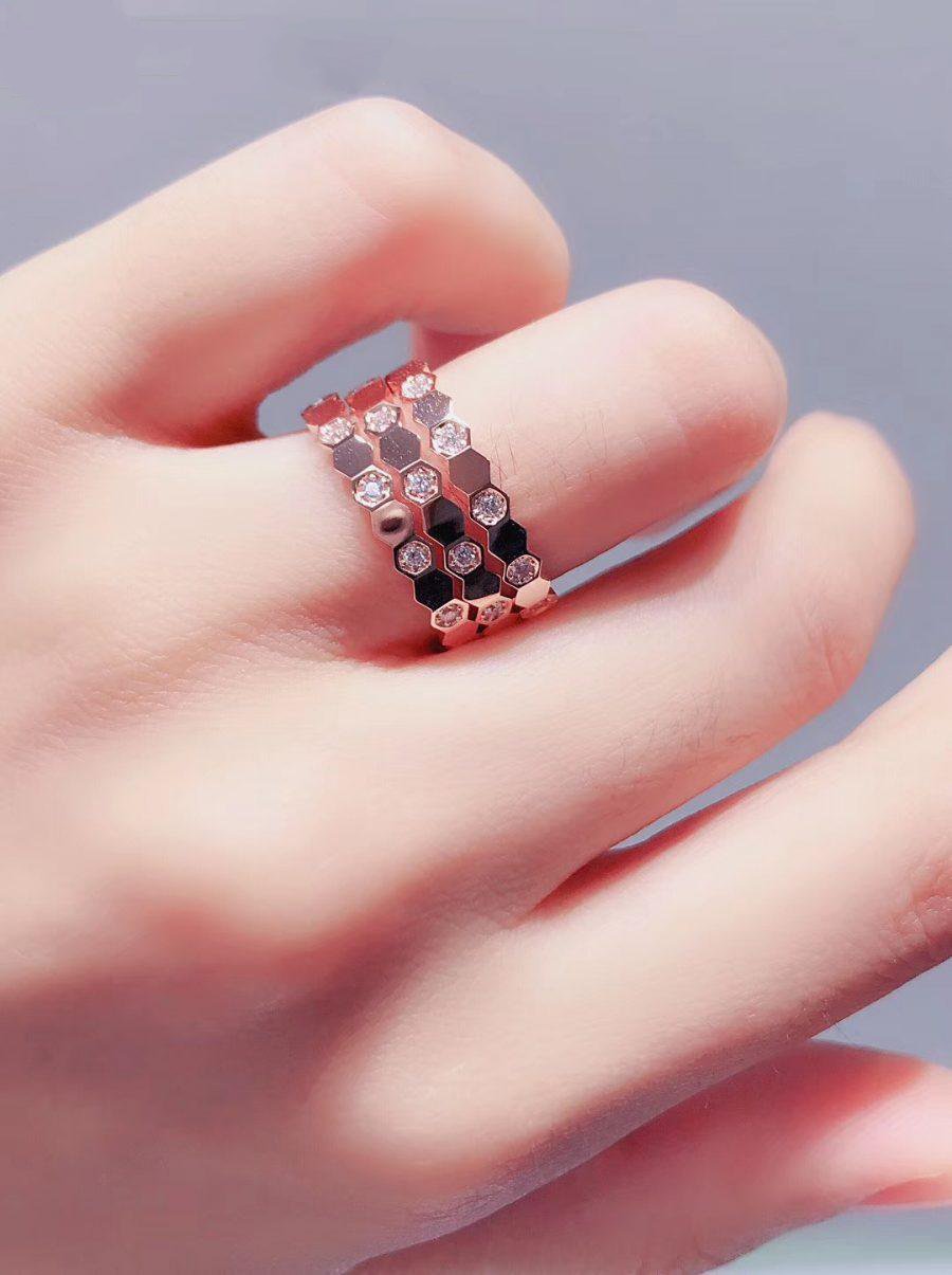 [Royal Jewelry]BEE LOVE RING PINK GOLD DIAMOND