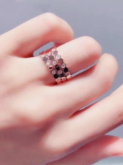 [Royal Jewelry]BEE LOVE RING PINK GOLD DIAMOND