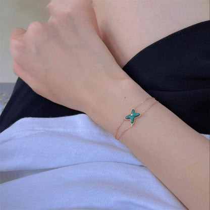 [Royal Jewelry]JEUX BRACELET MALACHITE PINK GOLD 1 DIAMOND