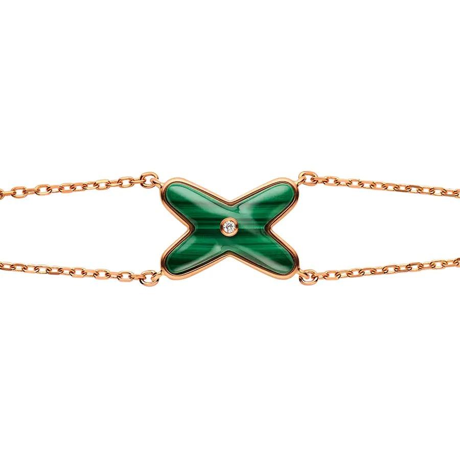 [Royal Jewelry]JEUX BRACELET MALACHITE PINK GOLD 1 DIAMOND