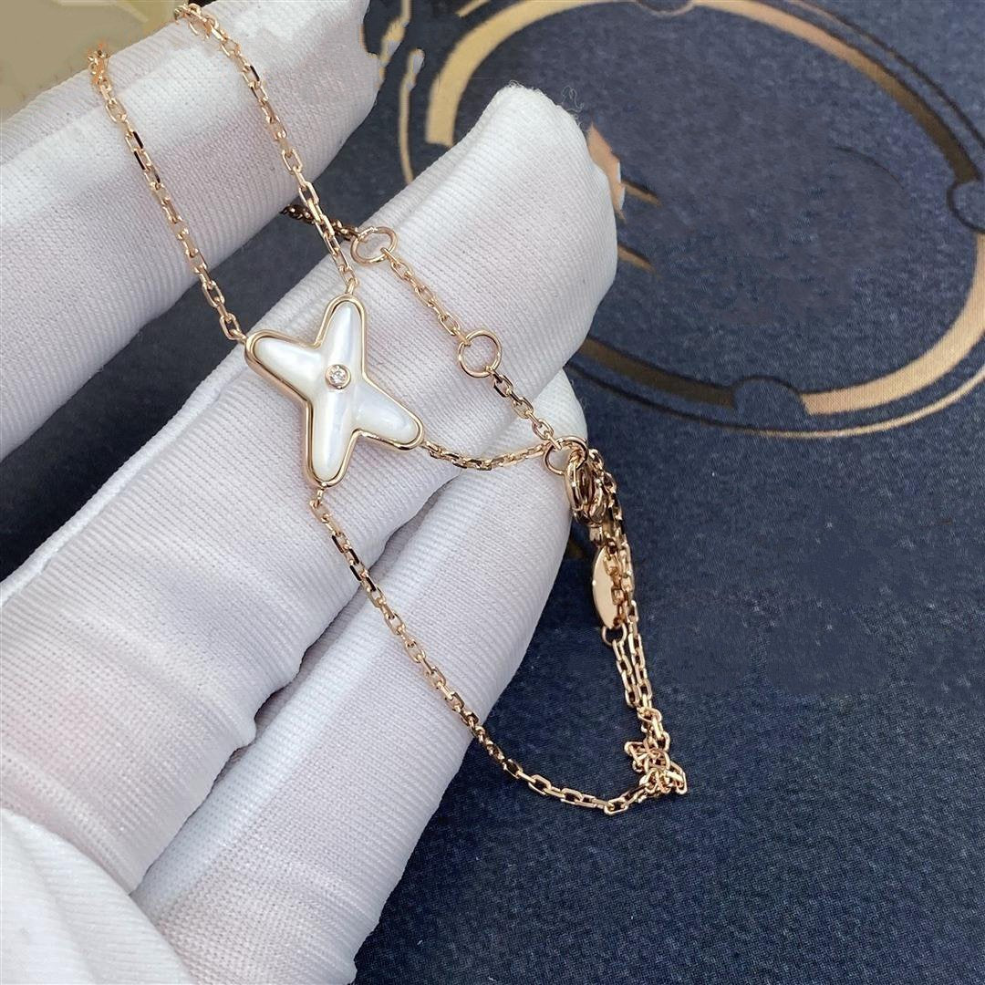 [Royal Jewelry]JEUX BRACELET WHITE MOP PINK GOLD 1 DIAMOND