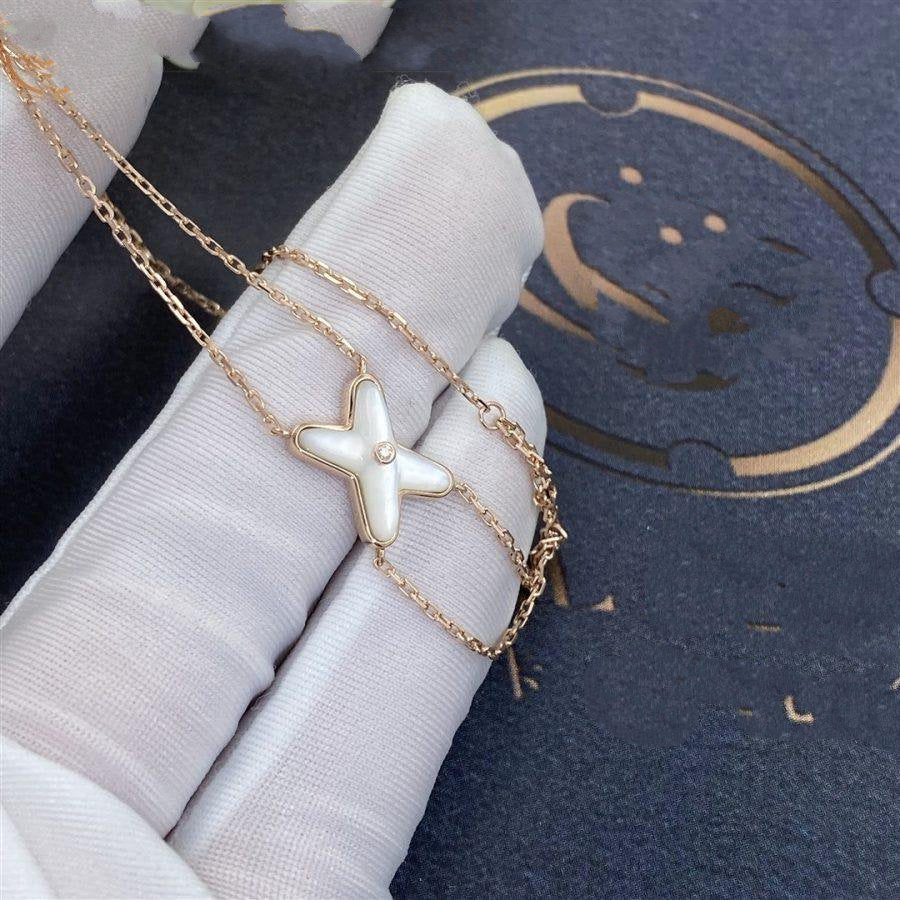 [Royal Jewelry]JEUX BRACELET WHITE MOP PINK GOLD 1 DIAMOND