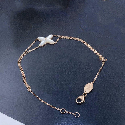 [Royal Jewelry]JEUX BRACELET WHITE MOP PINK GOLD 1 DIAMOND