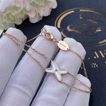 [Royal Jewelry]JEUX BRACELET WHITE MOP PINK GOLD 1 DIAMOND