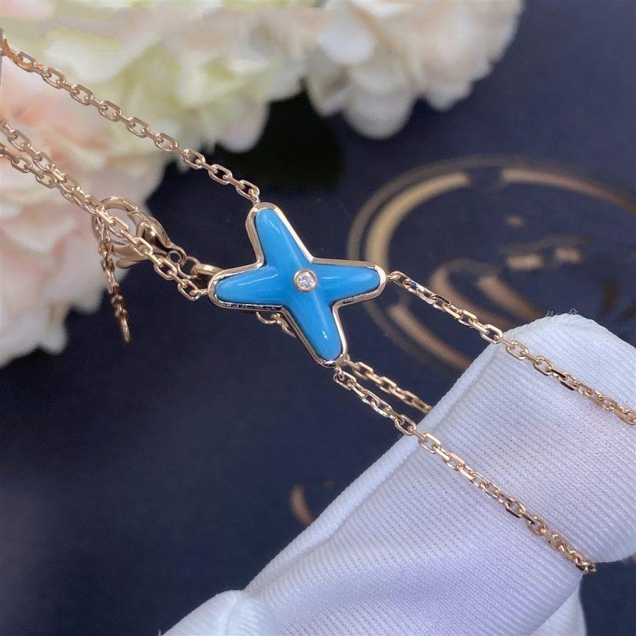 [Royal Jewelry]JEUX BRACELET TURQUOISE PINK GOLD 1 DIAMOND