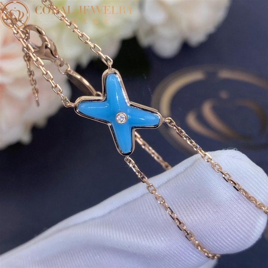 [Royal Jewelry]JEUX BRACELET TURQUOISE PINK GOLD 1 DIAMOND