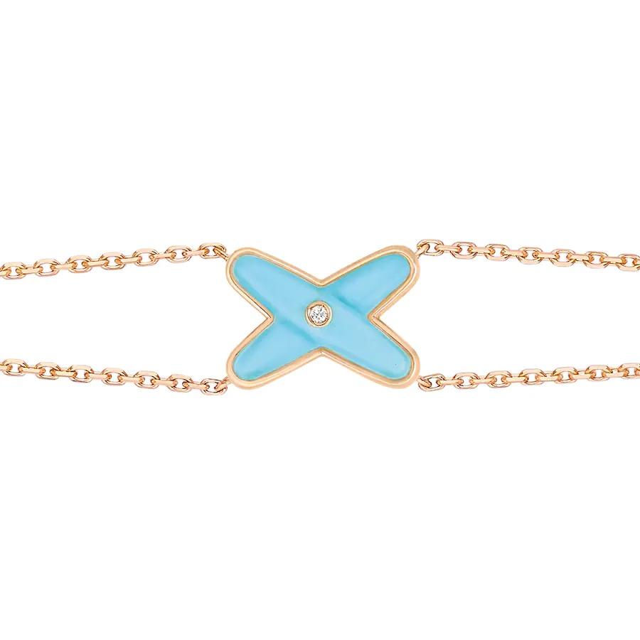[Royal Jewelry]JEUX BRACELET TURQUOISE PINK GOLD 1 DIAMOND