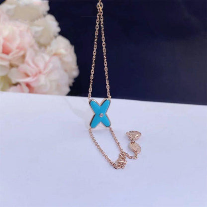 [Royal Jewelry]JEUX BRACELET TURQUOISE PINK GOLD 1 DIAMOND