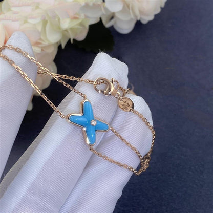 [Royal Jewelry]JEUX BRACELET TURQUOISE PINK GOLD 1 DIAMOND