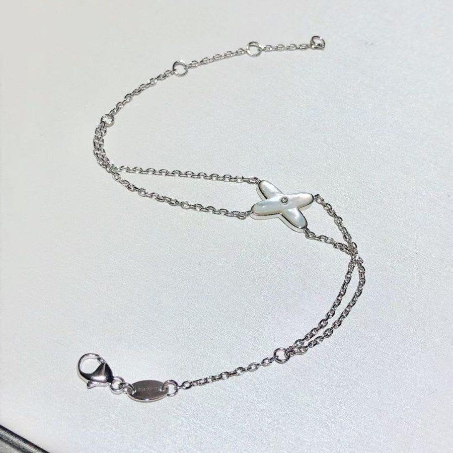 [Royal Jewelry]JEUX BRACELET WHITE MOP SILVER 1 DIAMOND