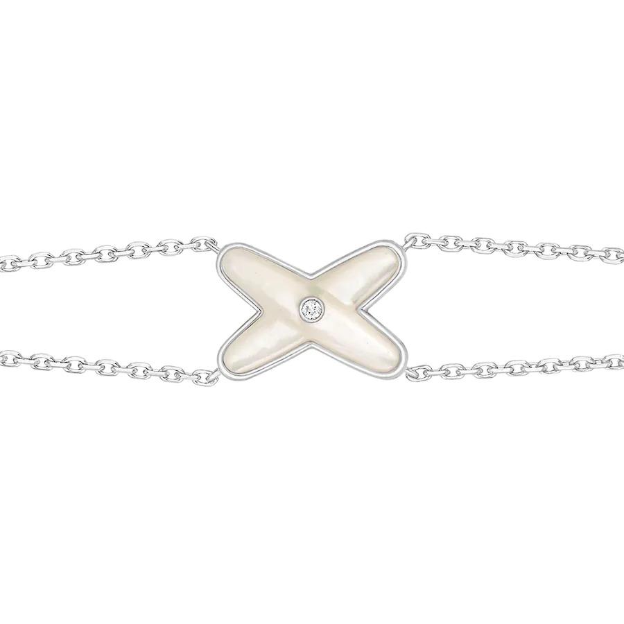 [Royal Jewelry]JEUX BRACELET WHITE MOP SILVER 1 DIAMOND