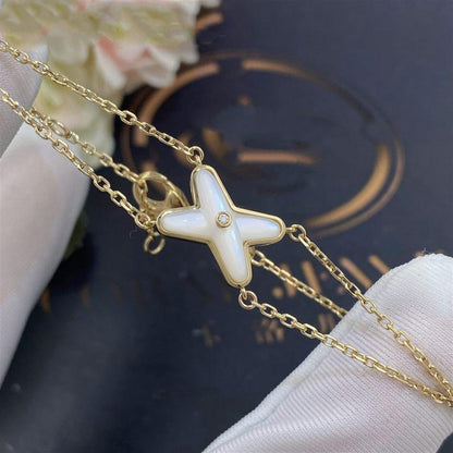 [Royal Jewelry]JEUX BRACELET WHITE MOP GOLD 1 DIAMOND
