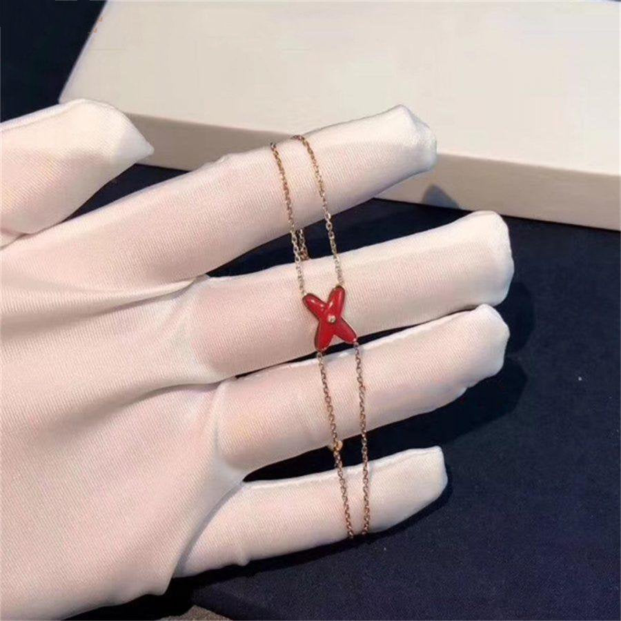 [Royal Jewelry]JEUX BRACELET CARNELIAN PINK GOLD 1 DIAMOND