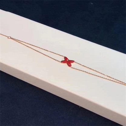 [Royal Jewelry]JEUX BRACELET CARNELIAN PINK GOLD 1 DIAMOND