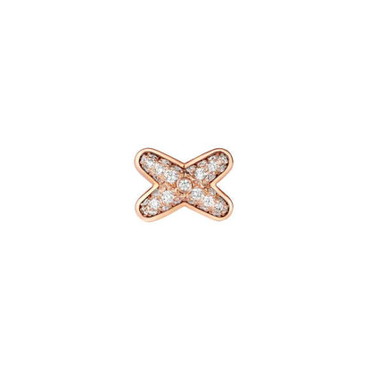 [Royal Jewelry]JEUX DE PINK GOLD DIAMOND EARRINGS