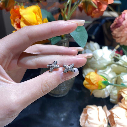 [Royal Jewelry]JEUX DE SILVER DIAMOND EARRINGS