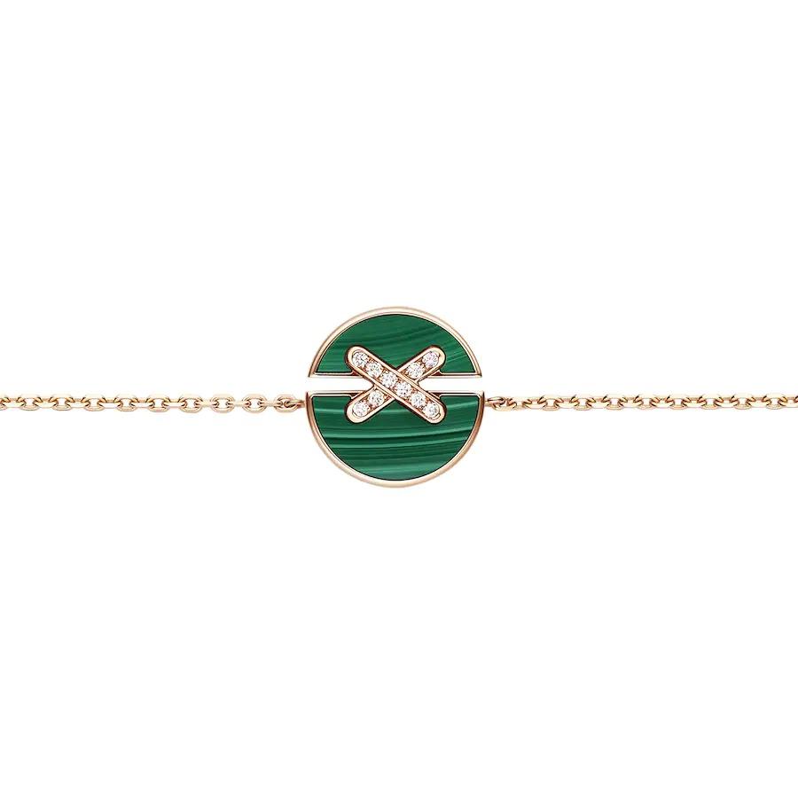 [Royal Jewelry]JEUX DE BRACELET MALACHITE PINK GOLD DIAMONDS