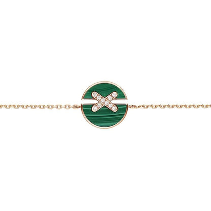 [Royal Jewelry]JEUX DE BRACELET MALACHITE PINK GOLD DIAMONDS