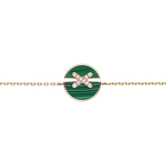 [Royal Jewelry]JEUX DE BRACELET MALACHITE PINK GOLD DIAMONDS