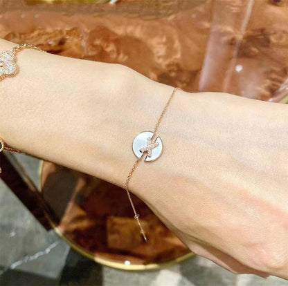 [Royal Jewelry]JEUX DE BRACELET MOP PINK GOLD DIAMONDS