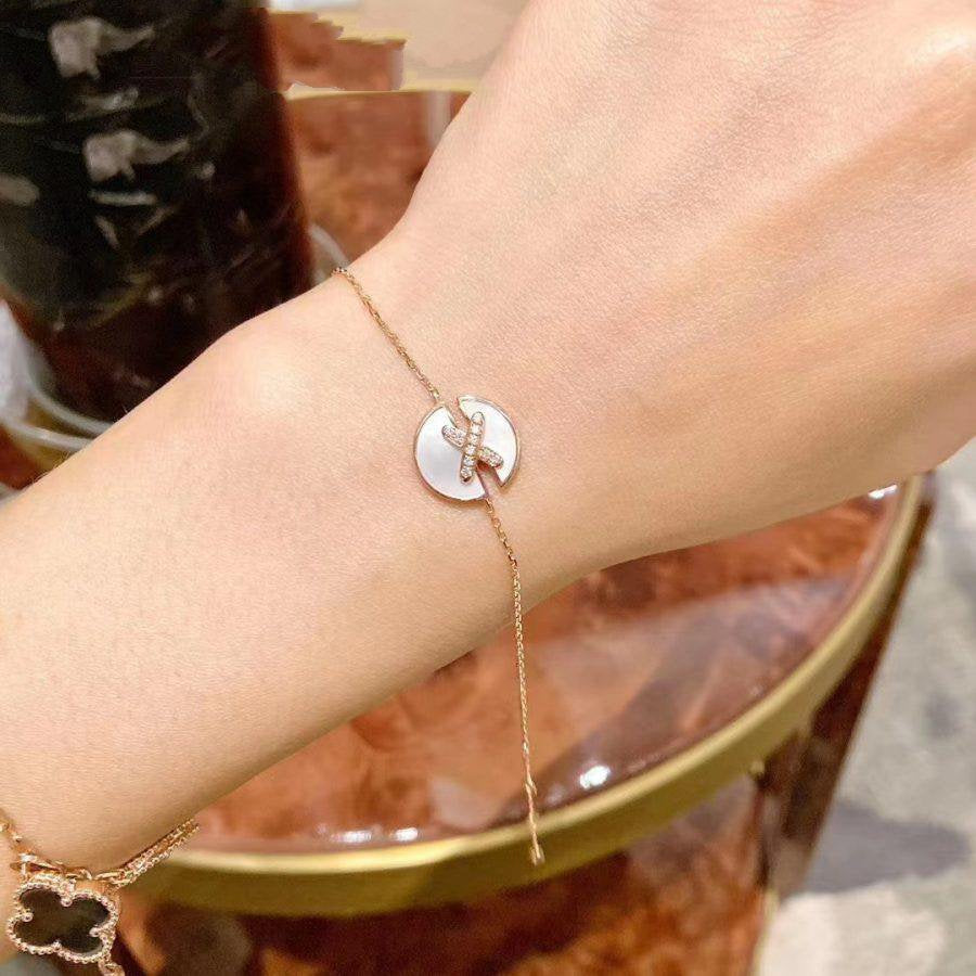 [Royal Jewelry]JEUX DE BRACELET MOP PINK GOLD DIAMONDS