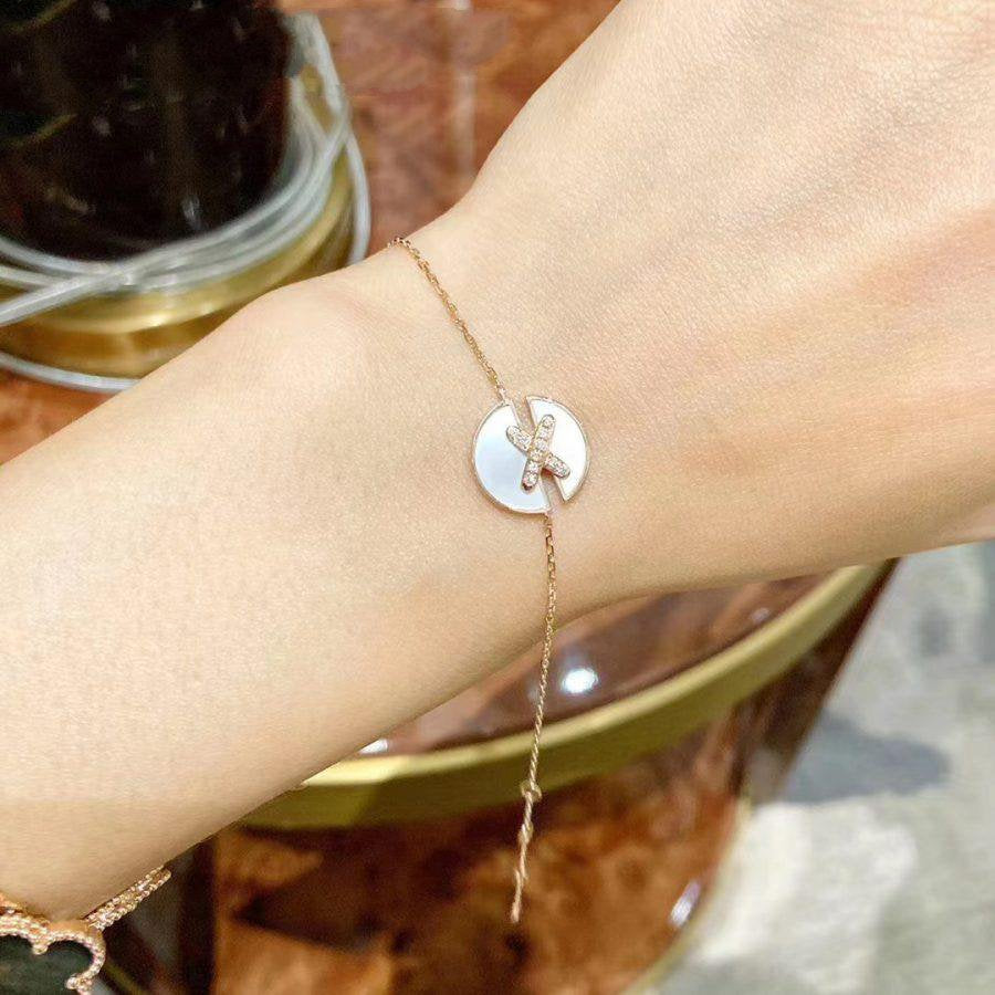 [Royal Jewelry]JEUX DE BRACELET MOP PINK GOLD DIAMONDS