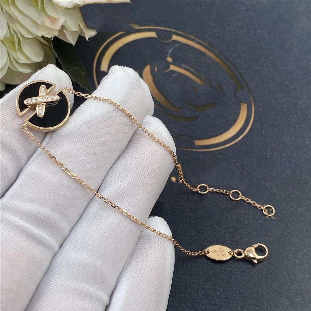 [Royal Jewelry]JEUX DE BRACELET ONYX PINK GOLD DIAMOND