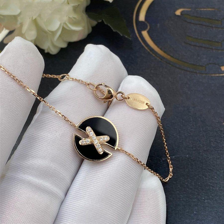 [Royal Jewelry]JEUX DE BRACELET ONYX PINK GOLD DIAMOND