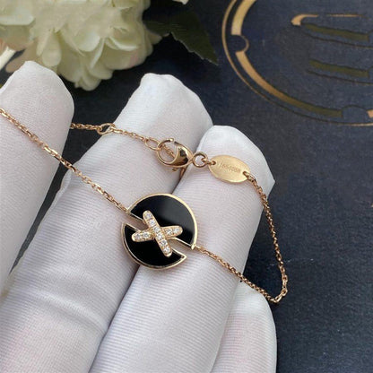 [Royal Jewelry]JEUX DE BRACELET ONYX PINK GOLD DIAMOND