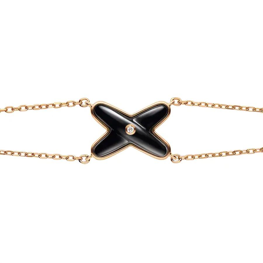 [Royal Jewelry]JEUX BRACELET ONYX PINK GOLD 1 DIAMOND