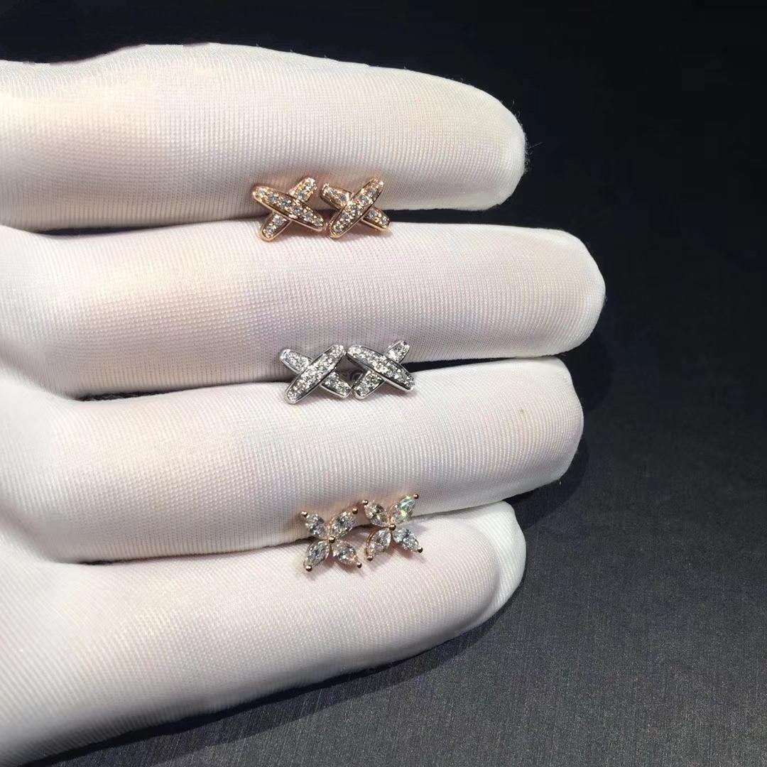 [Royal Jewelry]JEUX DE DIAMOND EARRINGS